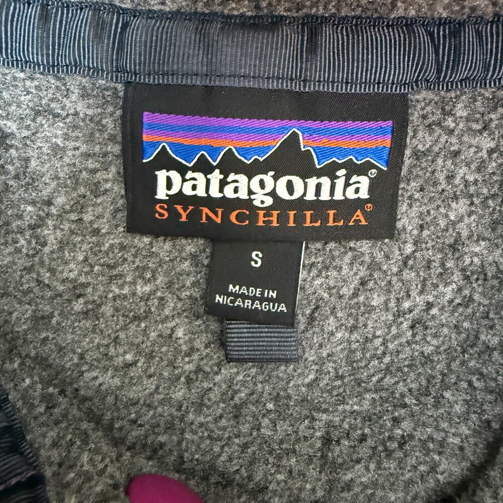 Patagonia Synchilla Snap-T Fleece Pullover Women’s S Gray Purple Pocket - Picture 4 of 4